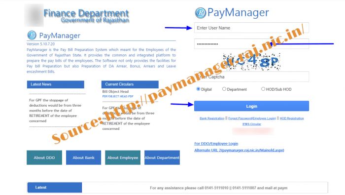 Paymanager raj nic in Login To Rajasthan DDO Employee Salary Pay Bill