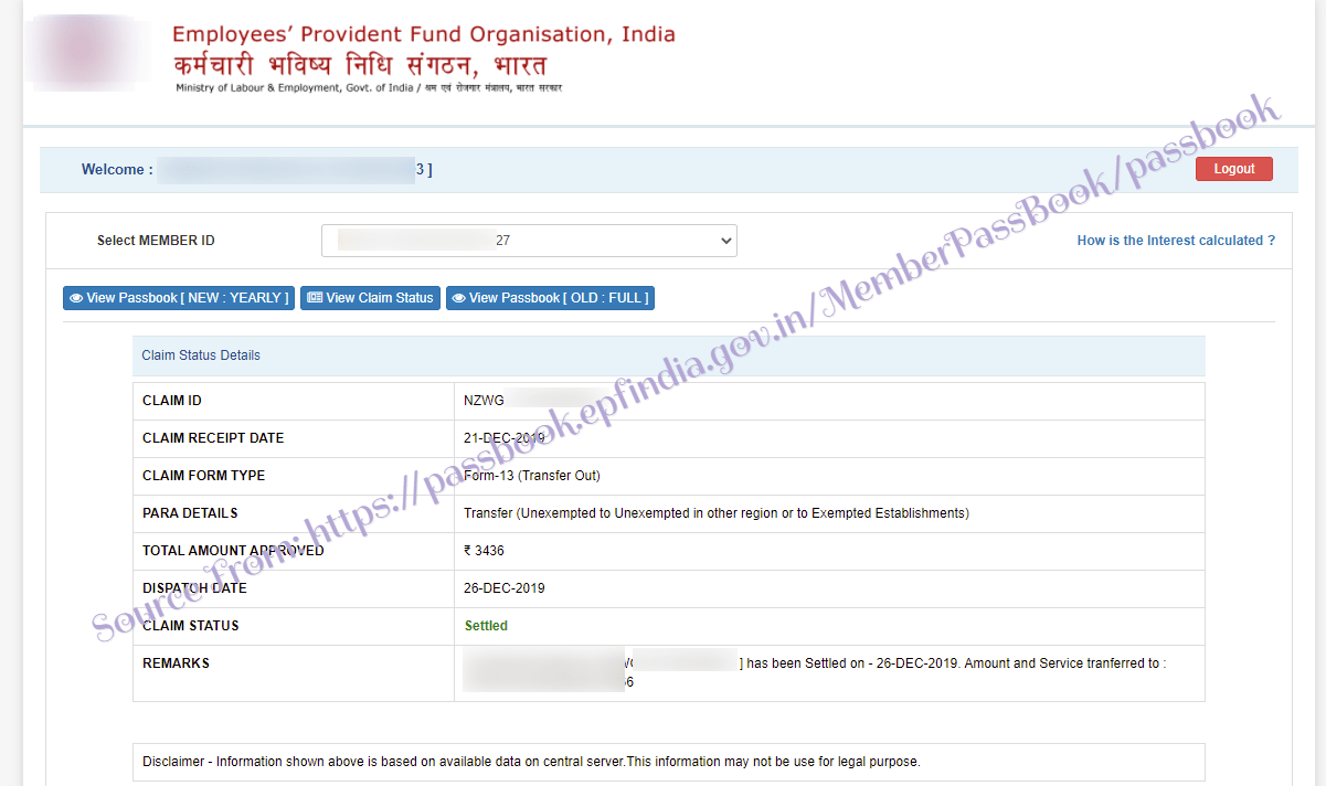 Epfo Claim Status By Missed Call Sms Epf