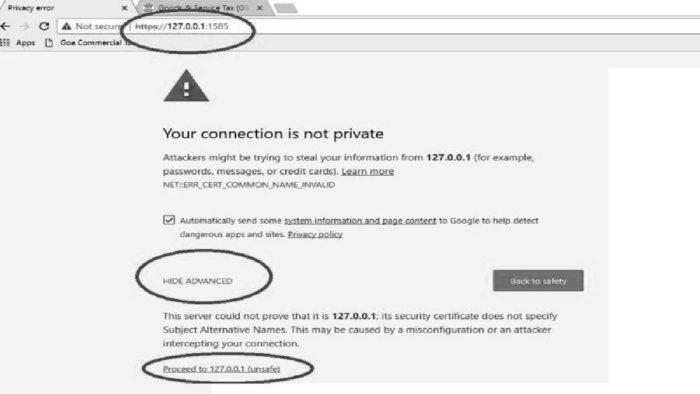 127.0.0.1:1585 Failed to establish connection to the server gst