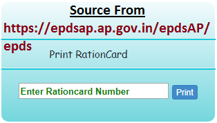 Print your AP Ration card download ap ration card download at epdsap.ap.gov.in/epdsAP/epds