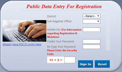 uttarakhand public data entry registration at eregistration.uk.gov.in