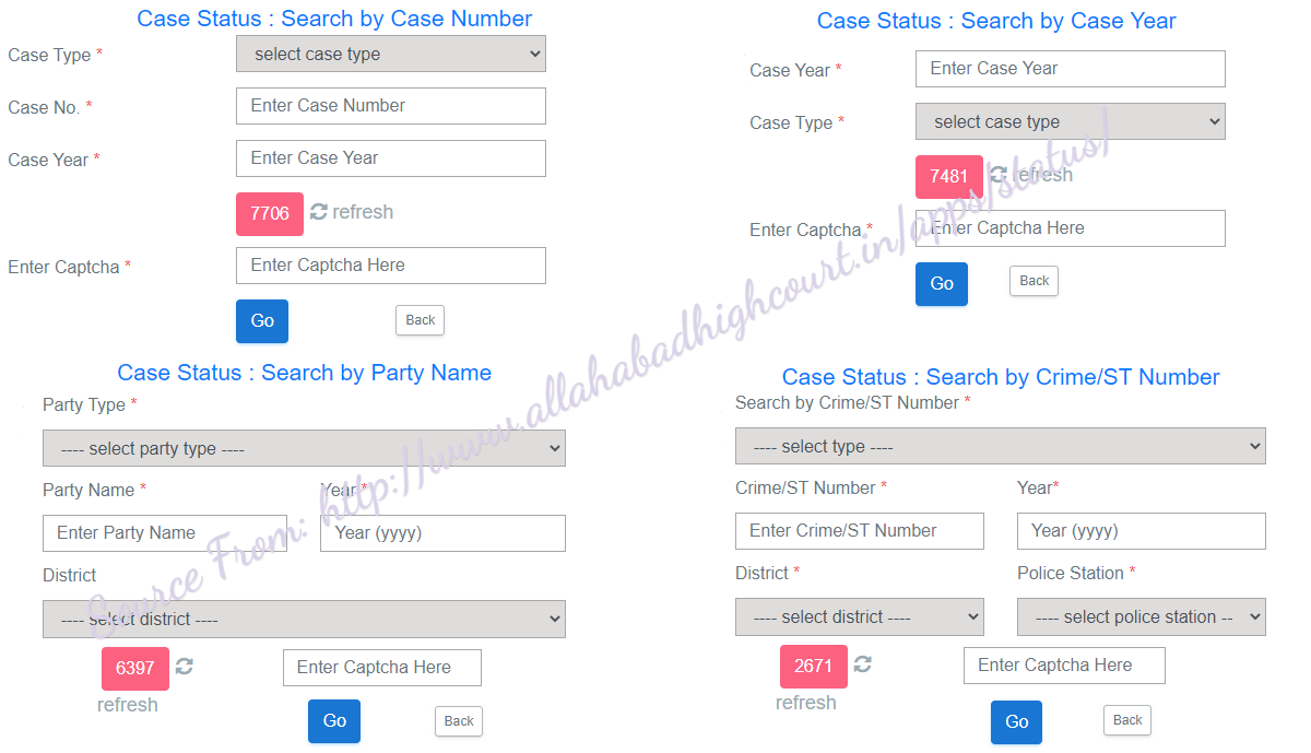 Allahabad High Court Case Status at allahabadhighcourt in by party name