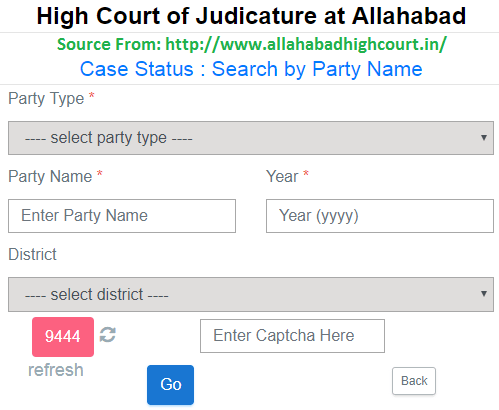 Allahabad High Court Case Status in www allahabadhighcourt in