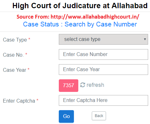 Allahabad High Court Case Status by Case Number Wise