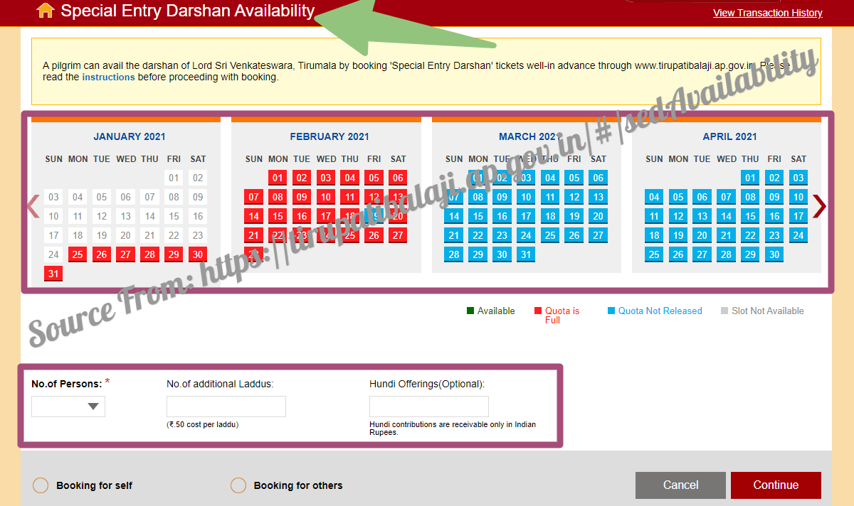 Tirumala Special Entry Darshan or Rs 300 tickets Online