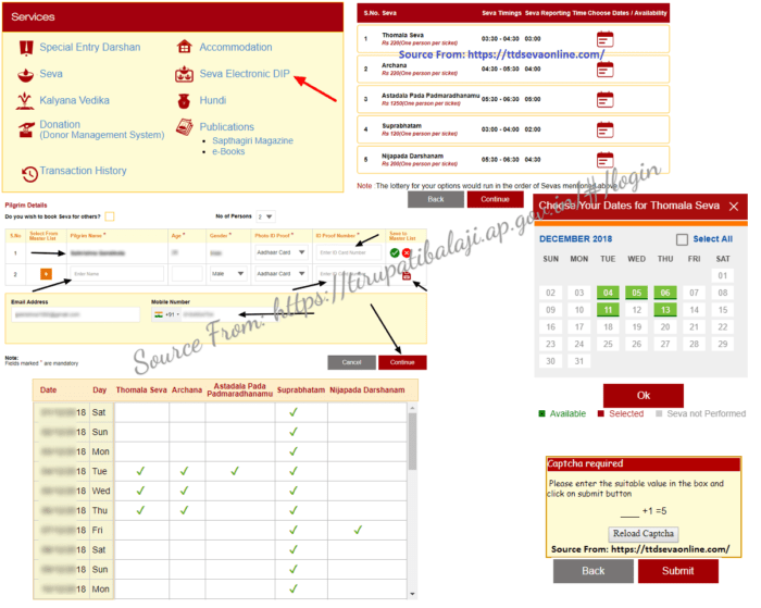 ttd seva electronic dip