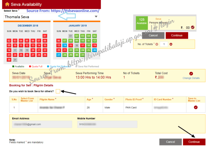 Tirumala Thomala Seva Tickets