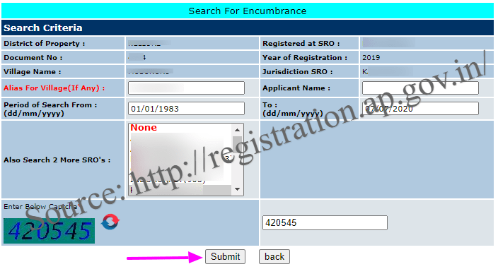 AP EC Online Encumbrance Certificate Download in registration.ap.gov.in