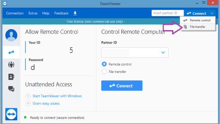 how to transfer files using teamviewer