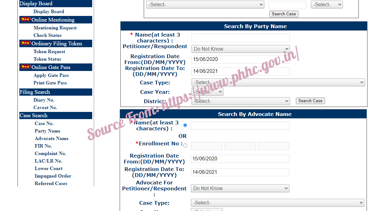 Haryana Online High Court Case Case Status High Court Punjab 2025