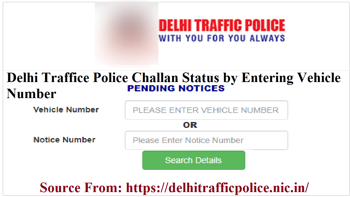 Delhitrafficpolice.nic.in Pay Delhi Traffic Police Challan Status